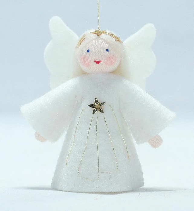 Winter Fairy - Lil' Angel - Miniature Hanging felt doll - Ambrosius Flower Fairies