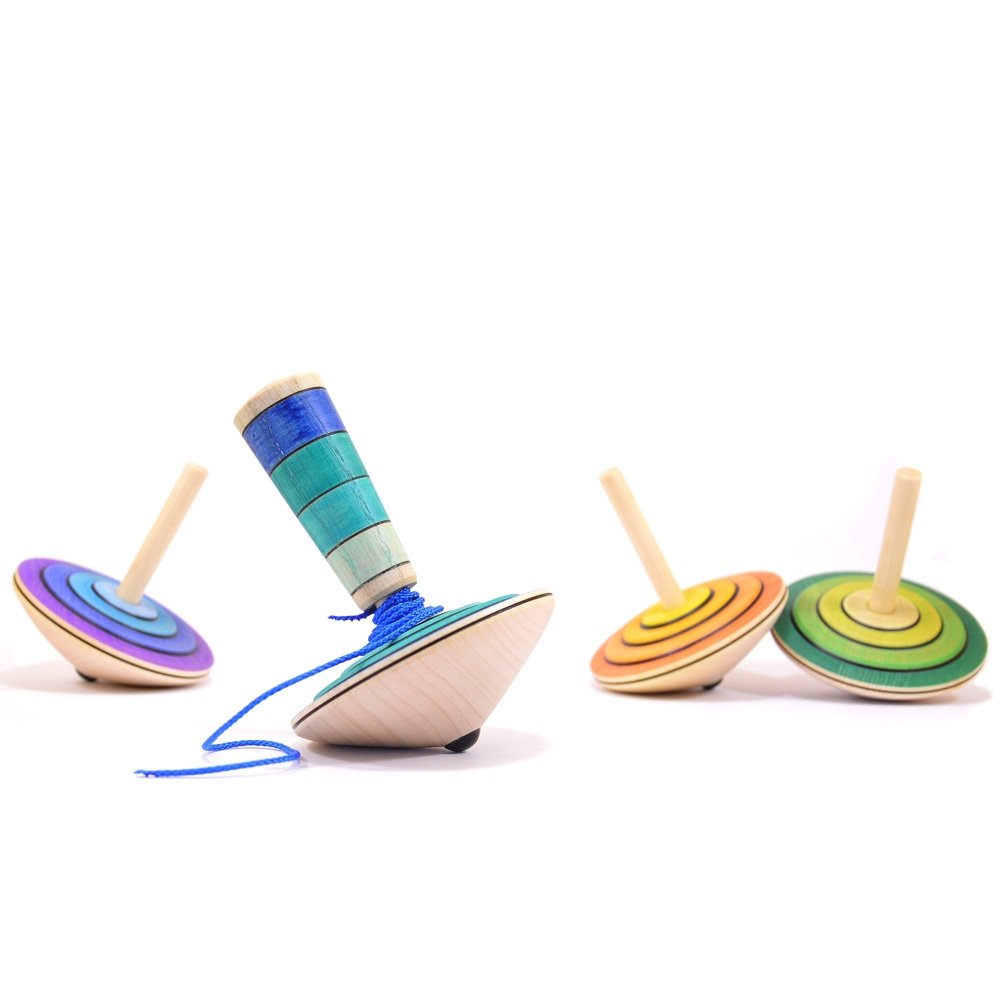 My First Spinning Top - Wooden Spining Top With Pull String - Mader ...