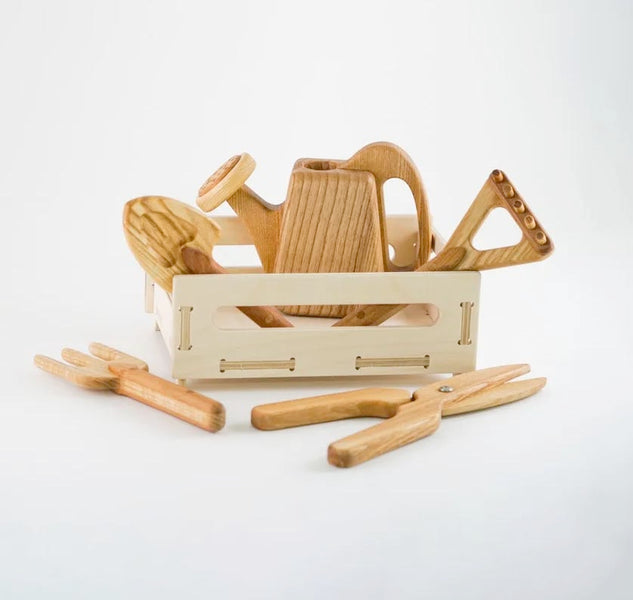 置物 handmade e Handmade Wooden Pretend Gardening Set — Oak & Ever