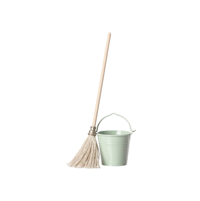 Mop and Bucket set - Wooden Mop and Bucket for Mice - Maileg