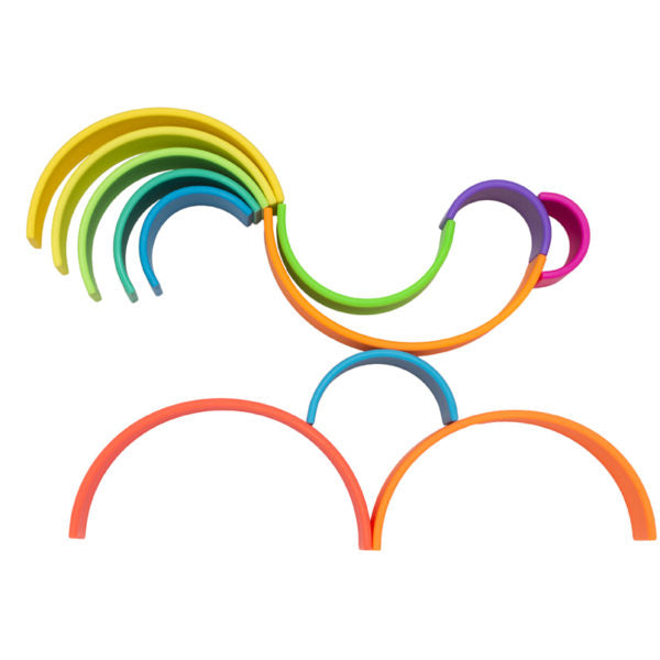 12 Piece Neon Rainbow - Dena Toys - Silicone BPA-free Rainbow