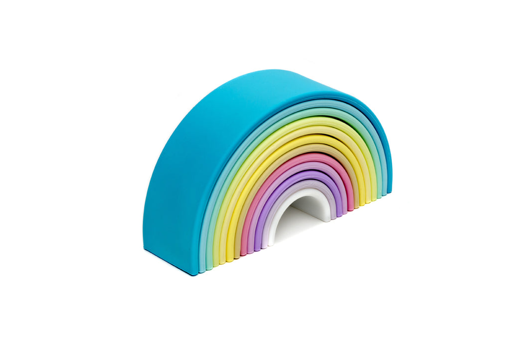 12 PIece Pastel Rainbow - Dena Toys - Silicone BPA-free Rainbow