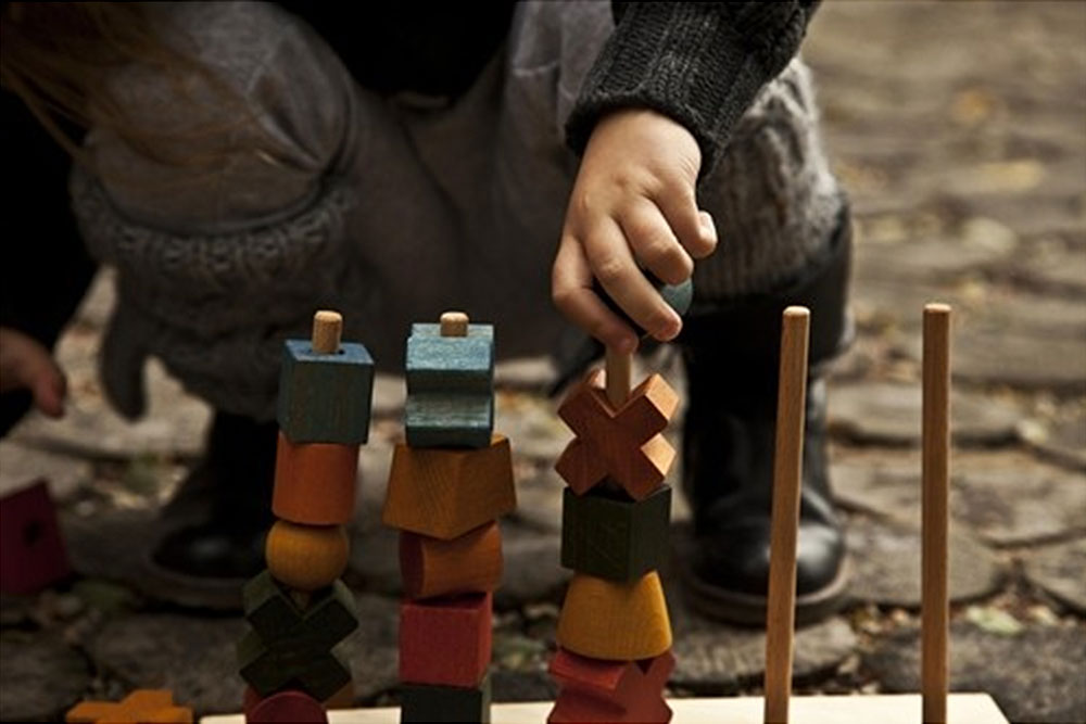 Wooden story stacking deals toy