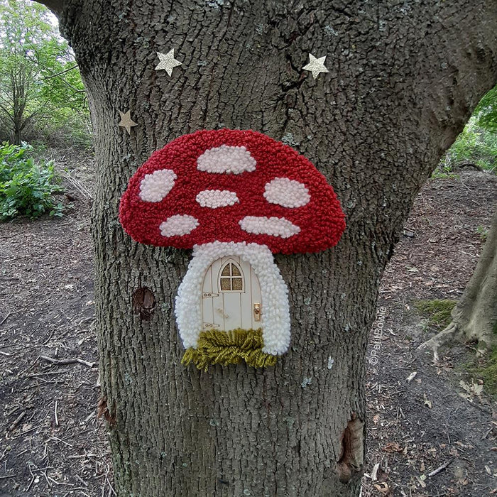 Mushroom Fairy Cottage - Fairy Door - Wall Tapestry