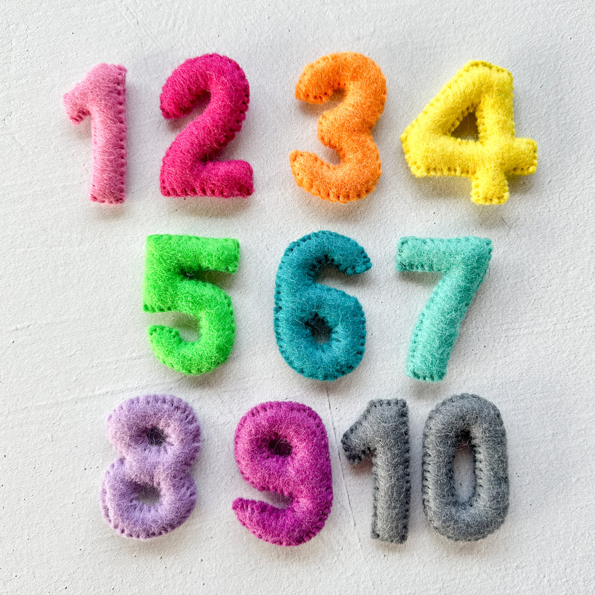 1 - 10 Felt Numbers - Spring Pastel Colors — Oak & Ever