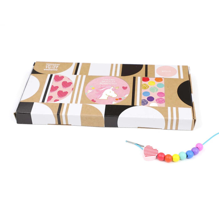 Unicorns & Rainbows- Bracelet Making Kit - Wooden Beads - Kids Beading Craft Kit