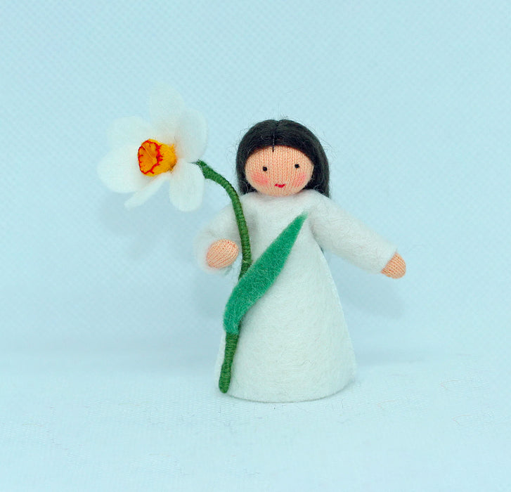 Spring Fairy - White Daffodil Fairy - Holding a Flower - Ambrosius Flower Fairies